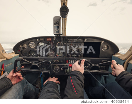 Airplane control panel view Airplane control panel view 40638454