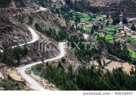 bus and cars on mountain road bus and cars on mountain road 40638497