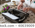 Writing concept. Typing on retro typewriter. 40639009