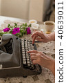 Writing concept. Typing on retro typewriter. 40639011