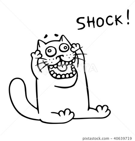 Thick funny cat in shock. Vector illustration. Thick funny cat in shock. Vector illustration. 40639719
