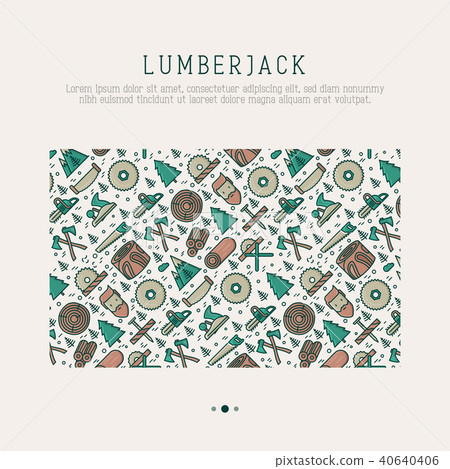 Logging and lumberjack with beard concept 40640406