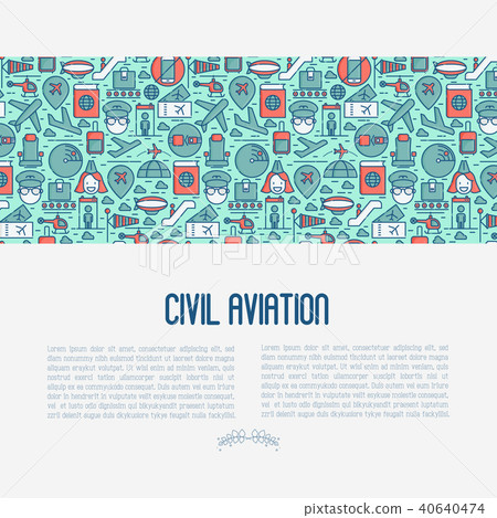 Civil aviation concept contains thin line icons Civil aviation concept contains thin line icons 40640474