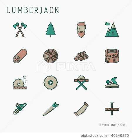 Logging and lumberjack with beard 40640870