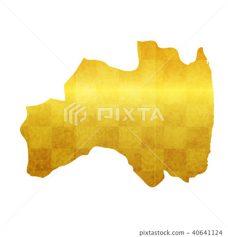 Fukushima Prefecture Map Gold 40641124