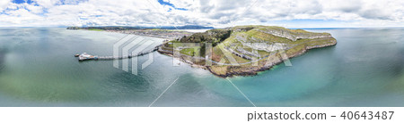 Aerial view of Llandudno with pier in Wales - United Kingdom 40643487