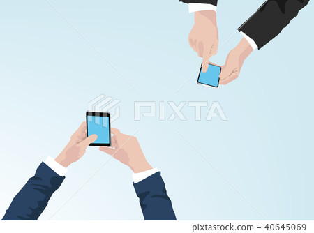 businessmen holding mobile phone illustration - - Stock Illustration ...