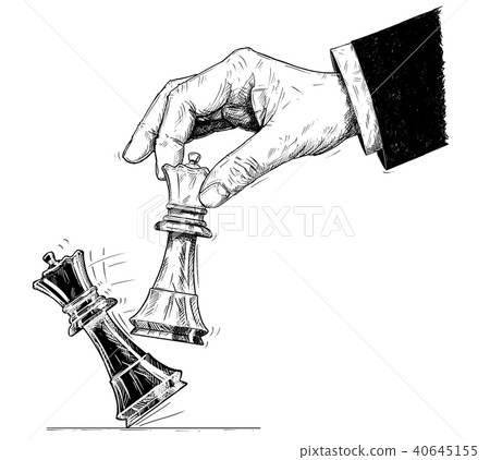 Checkmate on a white background chess black king Vector Image