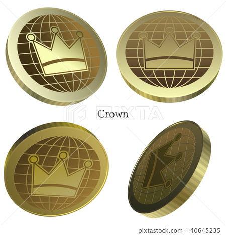 Vector illustration coin crown Vector illustration coin crown 40645235