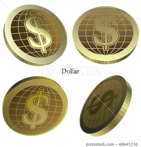 Vector illustration coin dollar Vector illustration coin dollar 40645236