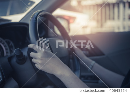 young women driving a car young women driving a car 40645554