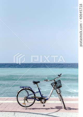 outdoor activities. Bicycle standing by the sea. 40645718
