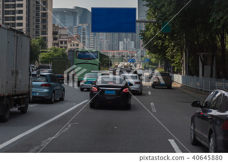traffic jam on main street 40645880