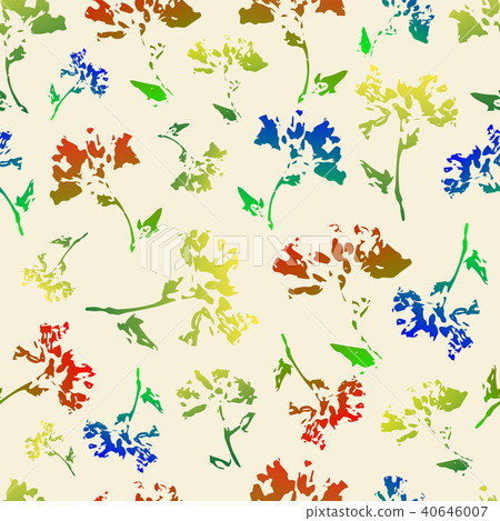 Seamless floral pattern, prints of natural colors, 40646007