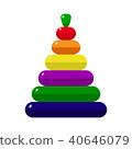 children's colorful pyramid, wooden retro toy 40646079