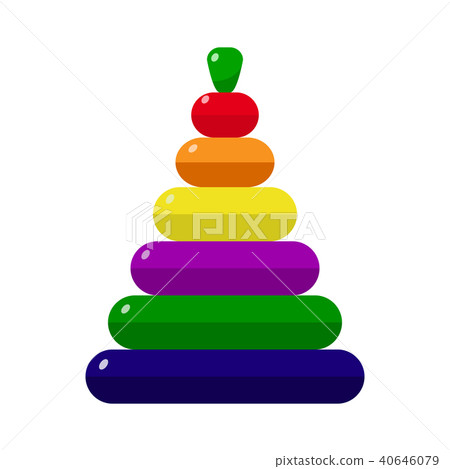 children's colorful pyramid, wooden retro toy children's colorful pyramid, wooden retro toy 40646079