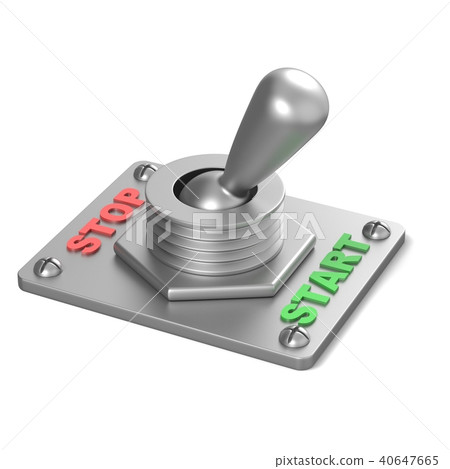 Metal toggle switch in the START position 3D 40647665