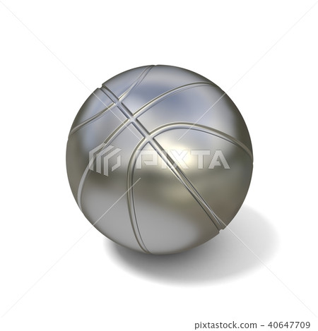 Silver basketball ball isolated on white 3D Silver basketball ball isolated on white 3D 40647709