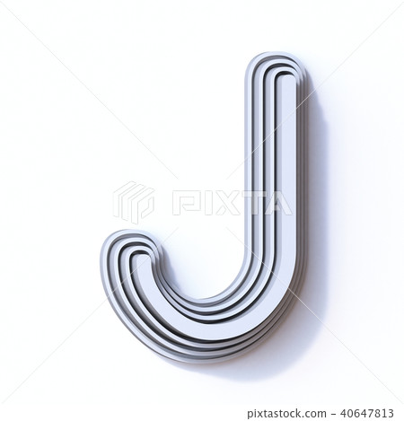 Three steps font letter J 3D Three steps font letter J 3D 40647813