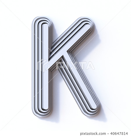 Three steps font letter K 3D Three steps font letter K 3D 40647814