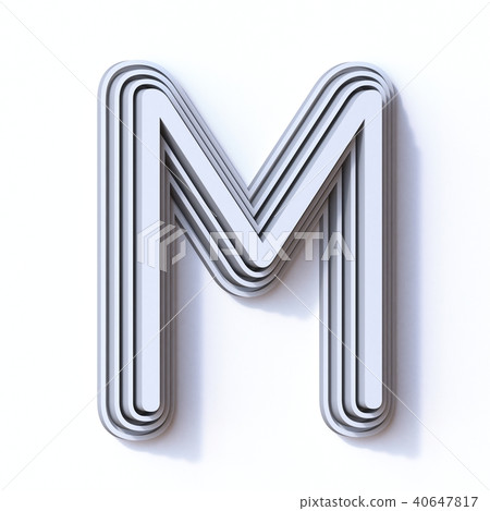 Three steps font letter M 3D 40647817