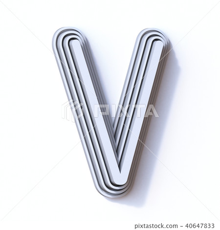 Three steps font letter V 3D Three steps font letter V 3D 40647833