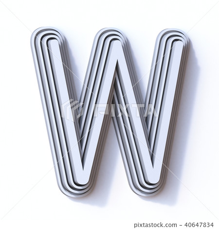 Three steps font letter W 3D Three steps font letter W 3D 40647834