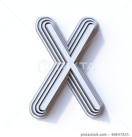 Three steps font letter X 3D 40647835