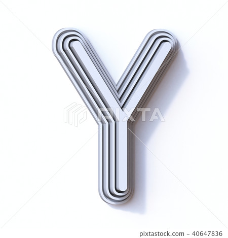 Three steps font letter Y 3D 40647836