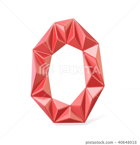 Red modern triangular font letter O. 3D Red modern triangular font letter O. 3D 40648018