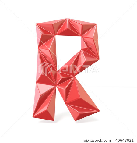 Red modern triangular font letter R. 3D 40648021