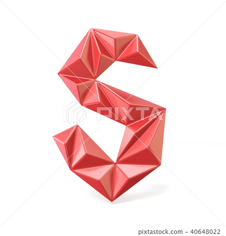 Red modern triangular font letter S. 3D Red modern triangular font letter S. 3D 40648022