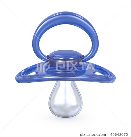 Blue baby pacifier front view 3D Blue baby pacifier front view 3D 40648070