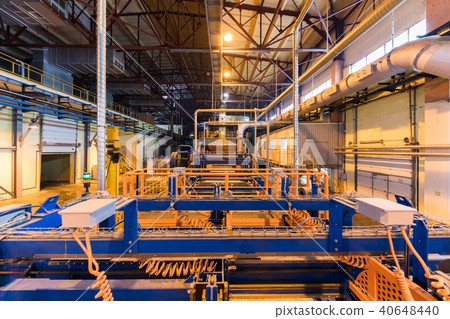 Fiberglass production industry equipment at manufacture background 40648440
