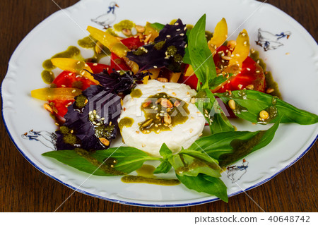 Young cheese with vegetables Young cheese with vegetables 40648742