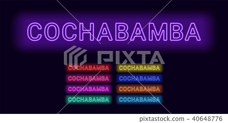 Neon name of Cochabamba city 40648776