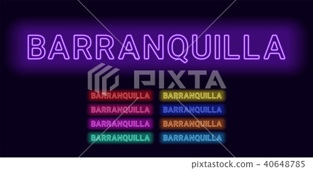 Neon name of Barranquilla city 40648785