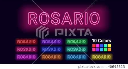Neon name of Rosario city 40648813