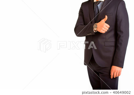 Business man gives thumbs up isolated Business man gives thumbs up isolated 40649002