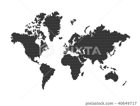 Dotted world map made of rounded rectangles. Dotted world map made of rounded rectangles. 40649717