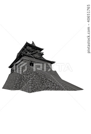 Japanese castle extant Tenmori Maruoka Castle black 40651765