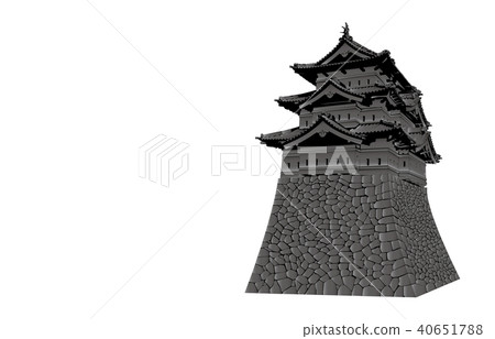 Japanese castle extant Tenshu Hirosaki castle black 40651788