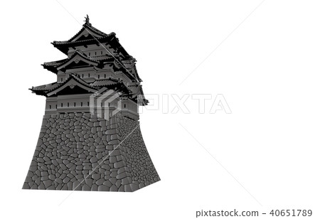 Japanese castle extant Tenshu Hirosaki castle black 40651789