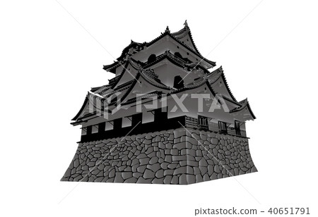 Japanese Castle extant Tenshu Hikone Castle Black 40651791