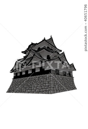 日本城堡現存Tenshu彥根城堡黑色 日本城堡現存Tenshu彥根城堡黑色 40651796