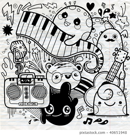 Hand drawing Doodle , Funny party people  40651948