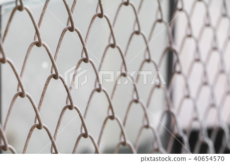 Steel wire mesh on rusty galvanized in Jail Steel wire mesh on rusty galvanized in Jail 40654570