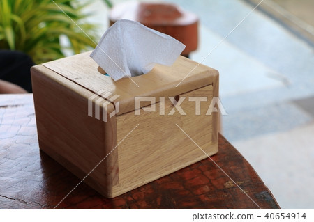 tissue paper wood box beautiful on the table tissue paper wood box beautiful on the table 40654914