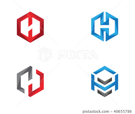 H Logo Hexagon illustration Icon 40655786