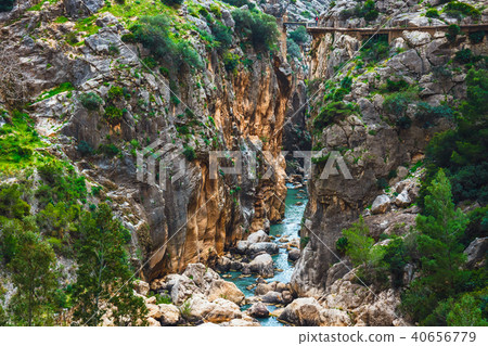 Caminito Del Rey, mountain path along steep cliffs 40656779